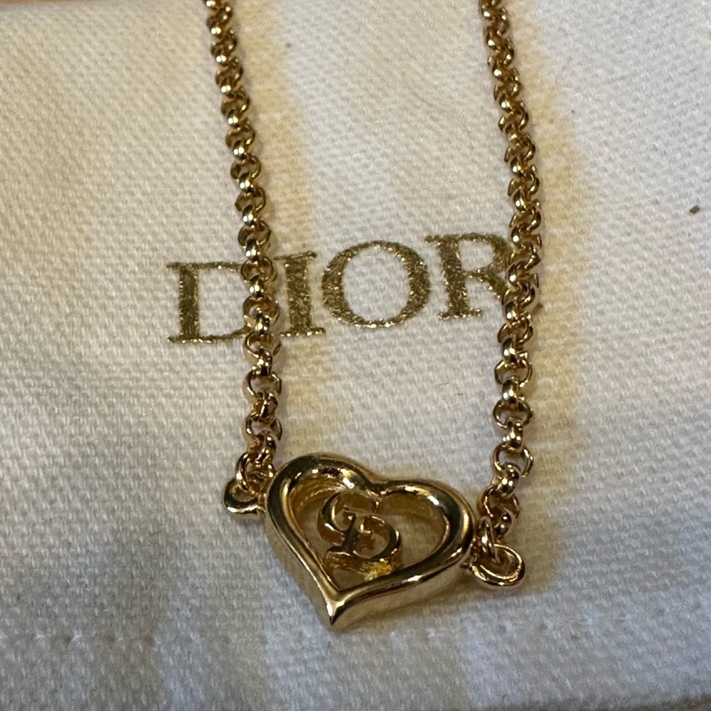 Dior Vintage Heart & CD Logo Gold Plated Bracelet - Picture 5 of 6